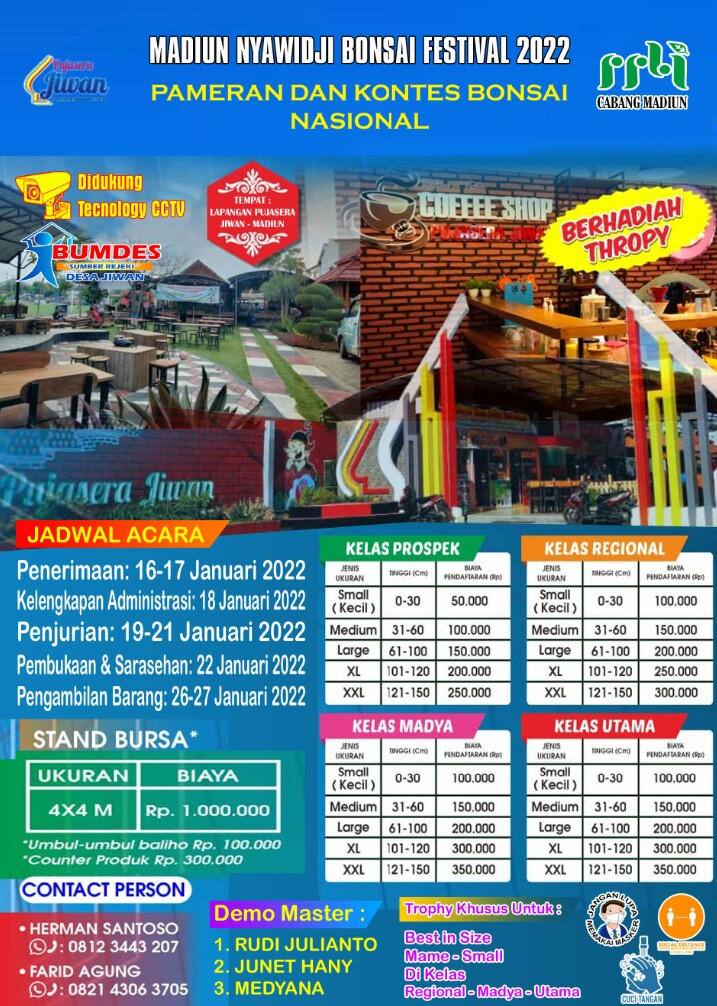 Agenda Pameran dan Kontes Bonsai Nasional di Lapangan Pujasera Jiwan